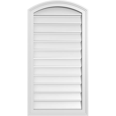 Ekena Millwork Arch Top Surface Mount PVC Gable Vent: Non-Functional, w/2"W x 1-1/2"P Brickmould Frame, 20"W x 36"H GVPAR20X3602SN